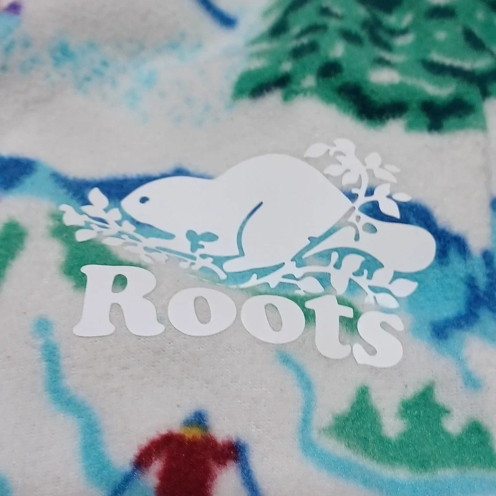 Roots Kids XL 11-12 Snow Ski Print Fleece Pajama Pants Apres Ski Cabincore